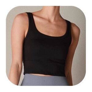 Nikibiki OS black seamless chevron ribbed crop top